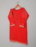 T20-002C-Red - Classic - Cotton Embroidered Stitched Kurti