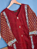 Chiffon Embroidered Stitched Kurti - Regalia Delight (TIE-17-Maroon)