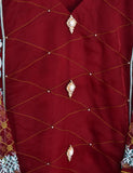 Chiffon Embroidered Stitched Kurti - Regalia Delight (TIE-17-Maroon)