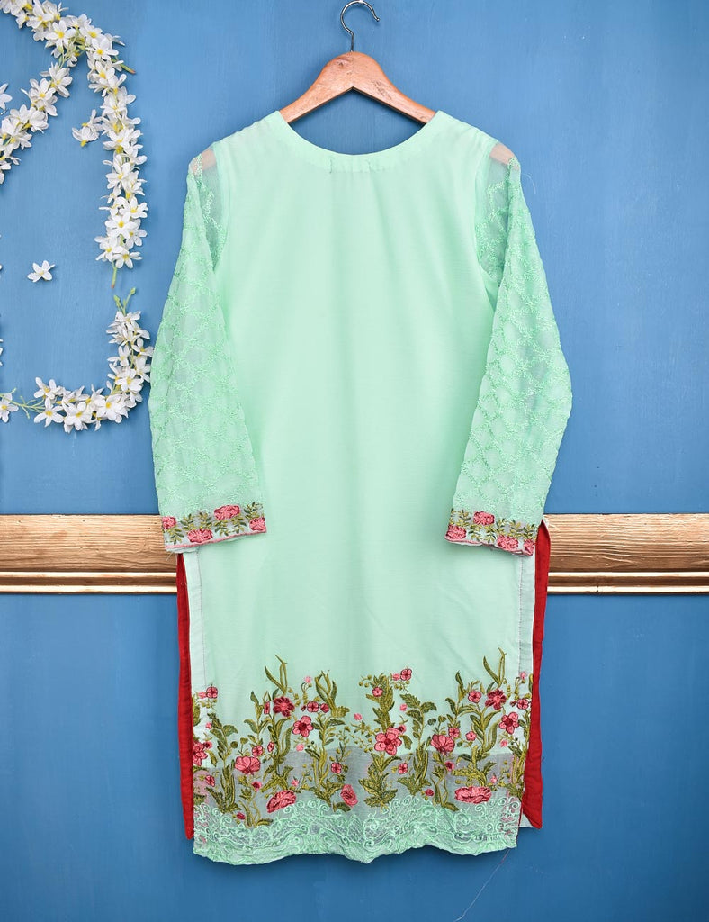 Chiffon Embroidered Stitched Kurti - Lissome Hues (TIE-20-Green)