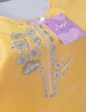 TKF-01-Yellow - 3Pc Kids Formal Stitched Dress