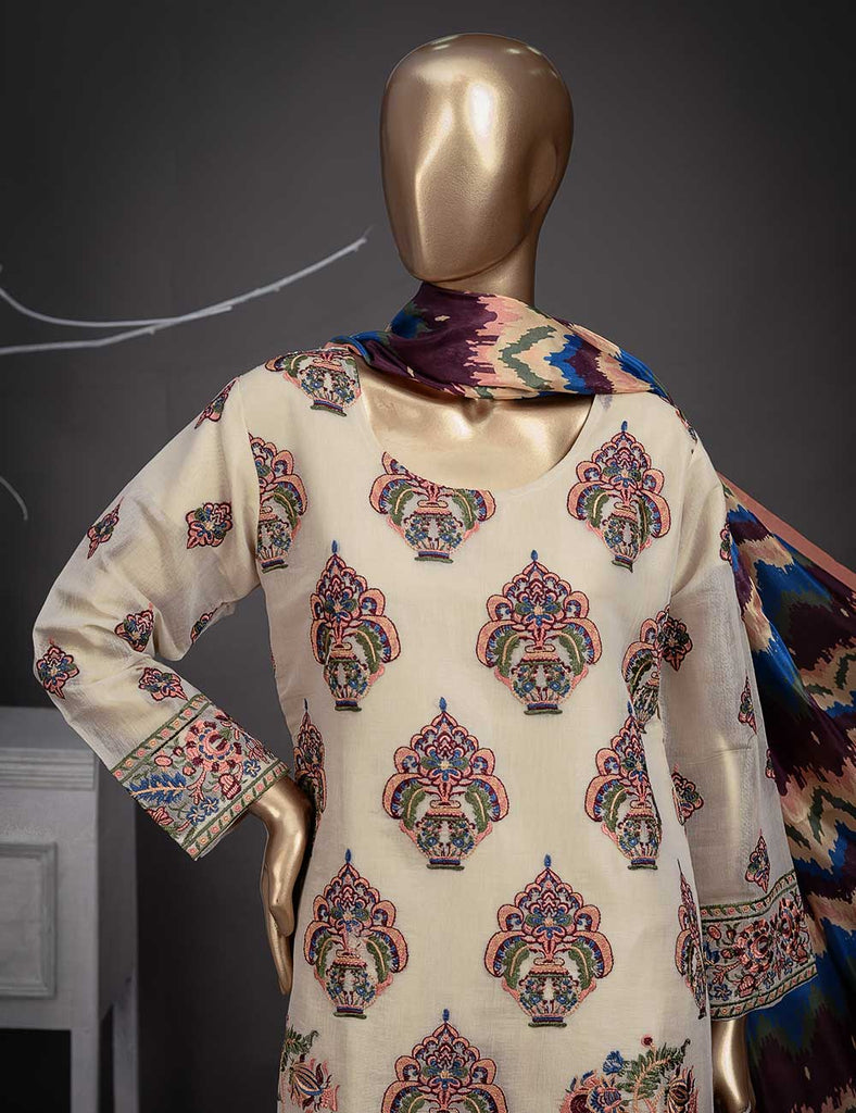 3 Pc Khaddi Lawn Unstitched Embroidered Dress (TP-05)