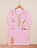 Cotton Embroidered Stitched Kurti - Tropical Hibiscus (T20-017C-Pink)