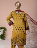 3 Pc Unstitched Lawn Embroidered Dress with Chiffon Dupatta - True Epiphany (EC-2A)