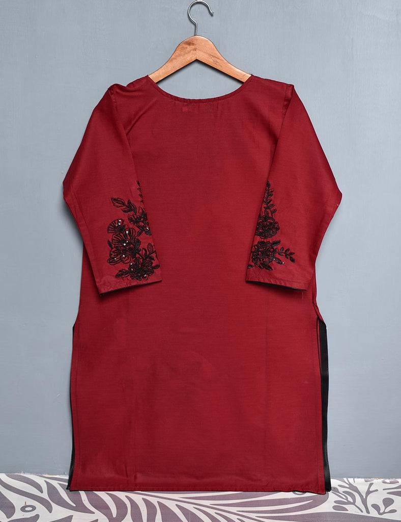 Cotton Embroidered Stitched Kurti - Sunbeam Glory (TS-029B-Maroon)