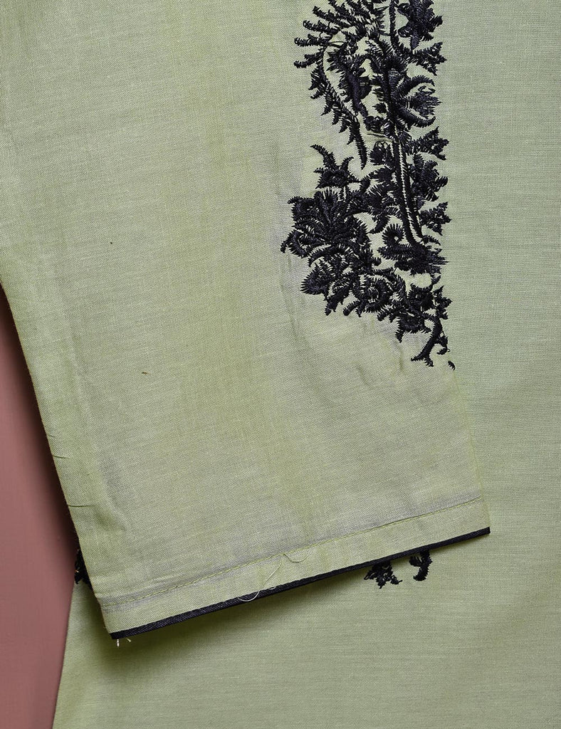 Cotton Embroidered Stitched Kurti - Camellia (TS-031A-Green)