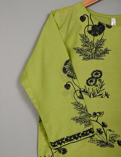TS-046F-Pista - Cotton Embroidered Stitched Kurti