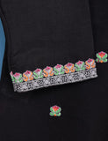 Cotton Embroidered Stitched Kurti - Bewitching Dive (TS-047B-Black)