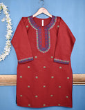 Cotton Embroidered Stitched Kurti - Bewitching Dive (TS-047C-Maroon)