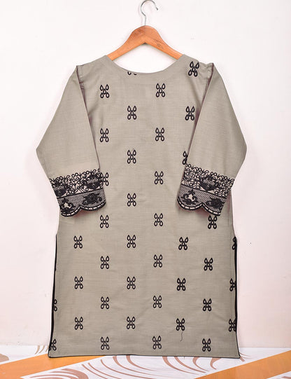 Cotton Embroidered Stitched Kurti - Tulip (TS-059A-Grey)