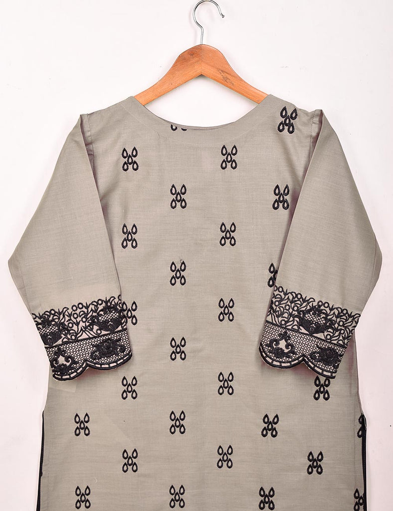 Cotton Embroidered Stitched Kurti - Tulip (TS-059A-Grey)