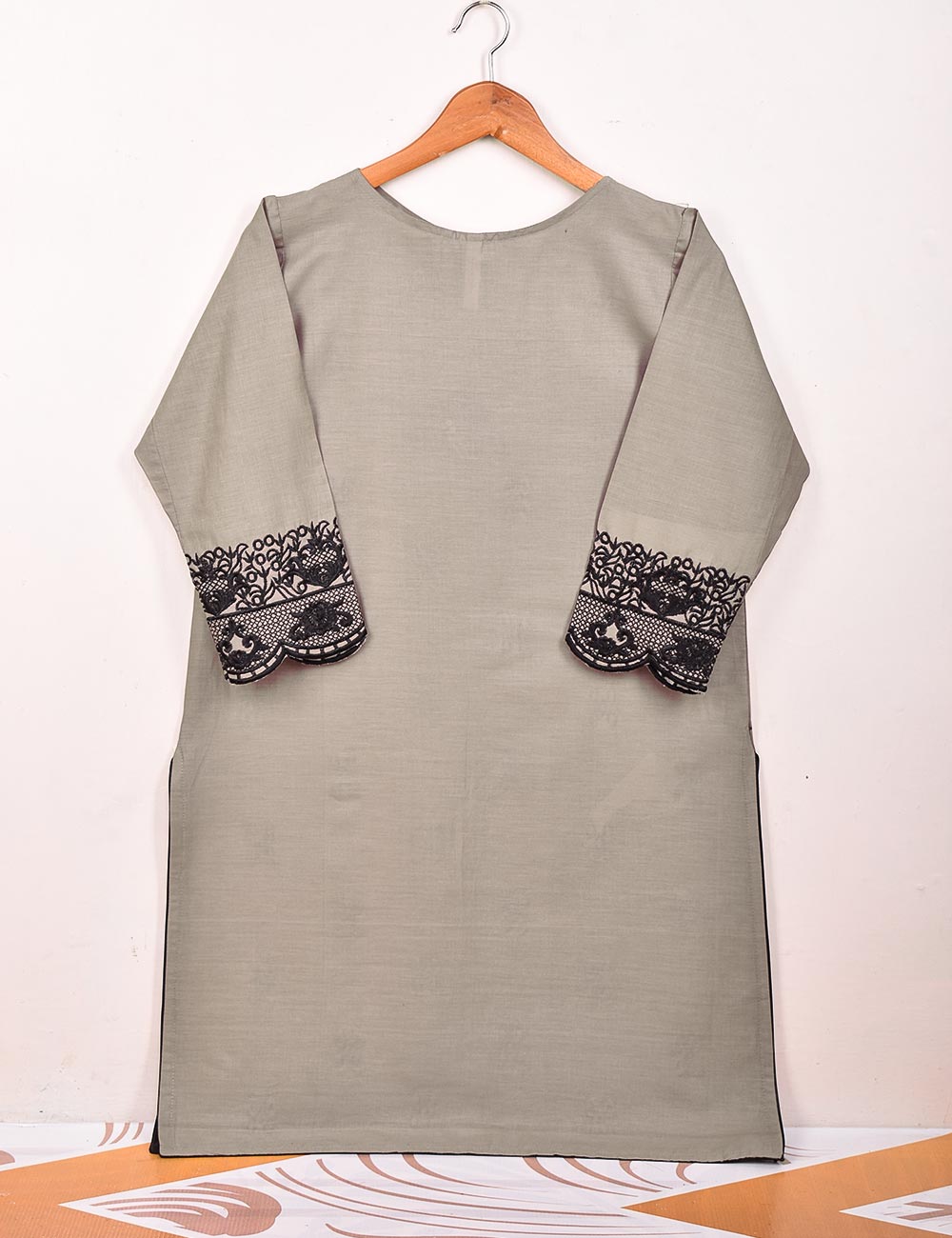 Cotton Embroidered Stitched Kurti - Tulip (TS-059A-Grey)