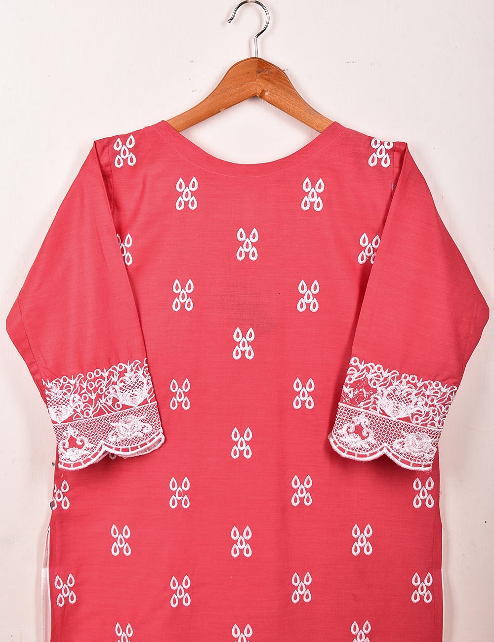 Cotton Embroidered Stitched Kurti - Tulip (TS-059B-Pink)