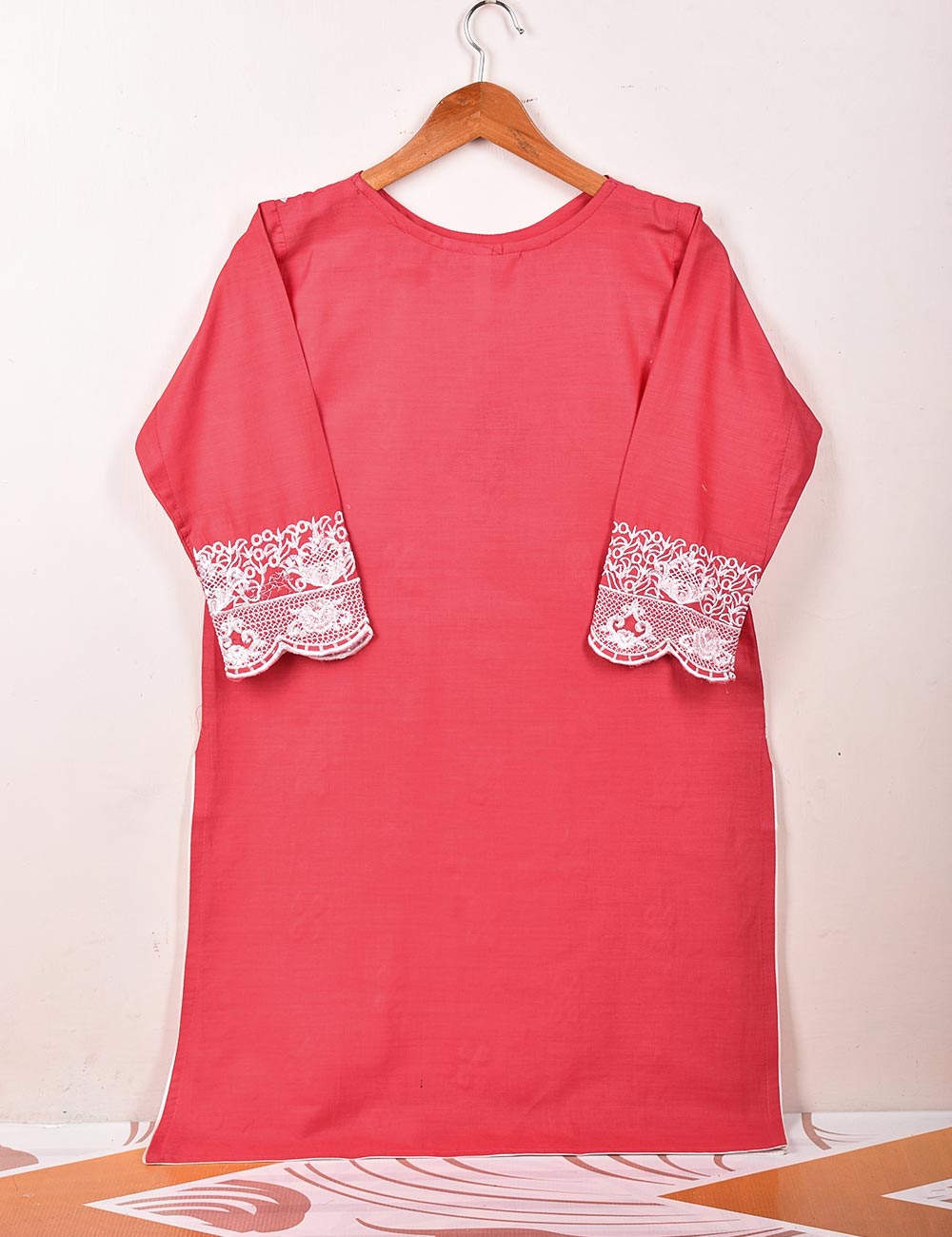 Cotton Embroidered Stitched Kurti - Tulip (TS-059B-Pink)