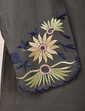 Cotton Embroidered Stitched Kurti - Feathers (TS-061A-Grey)
