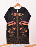 TS-063A-Black - Cotton Embroidered Stitched Kurti