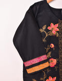 TS-063A-Black - Cotton Embroidered Stitched Kurti