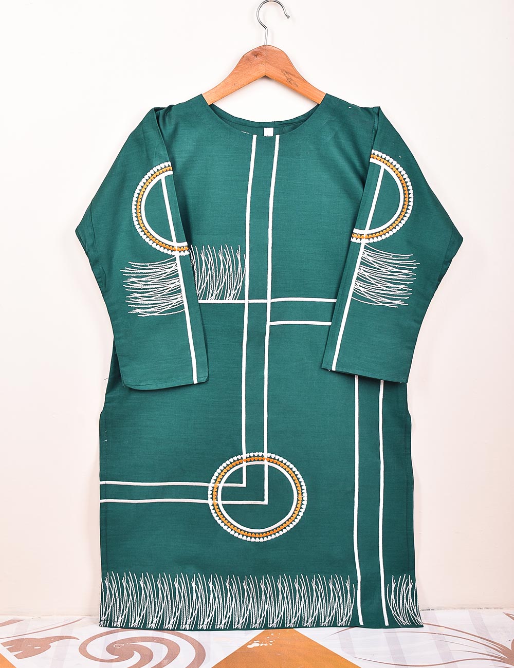 Cotton Embroidered Stitched Kurti - Revolution (TS-067A-Turquoise)