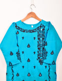 Cotton Embroidered Stitched Kurti With Mirror Work - Bumblebee (TS-068B-Blue)