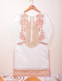 Semi Formal Paper Cotton Fabric Embroidered Stitched Kurti - Equinox (T20-040C-White)