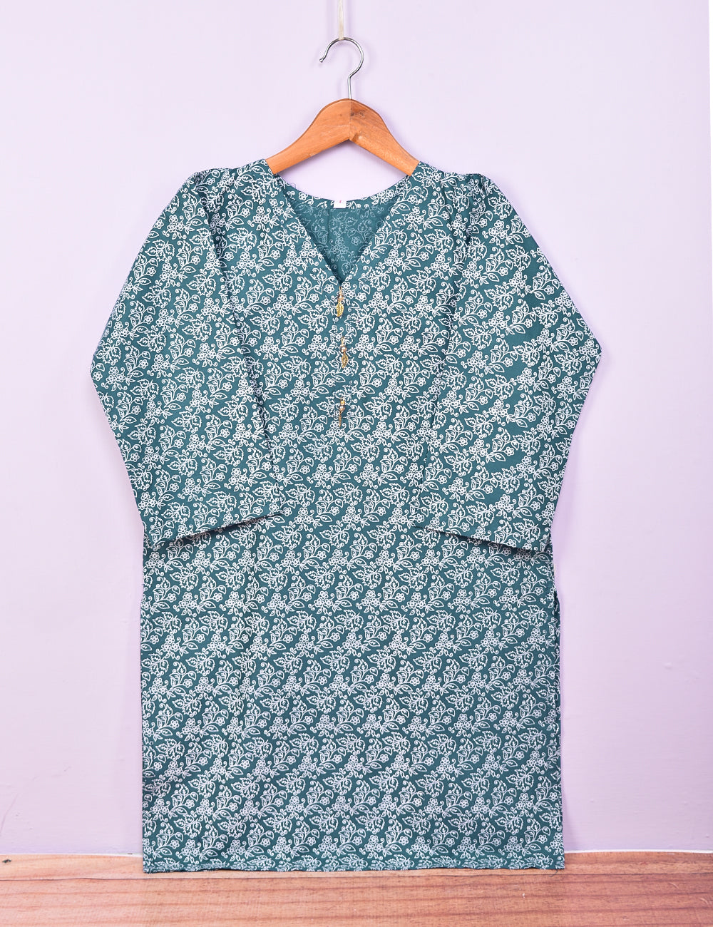 Cotton Printed Stitched Kurti - Ethereal Craze (TS-086A-Turquoise)