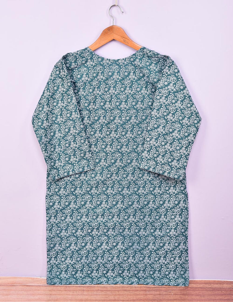 Cotton Printed Stitched Kurti - Ethereal Craze (TS-086A-Turquoise)