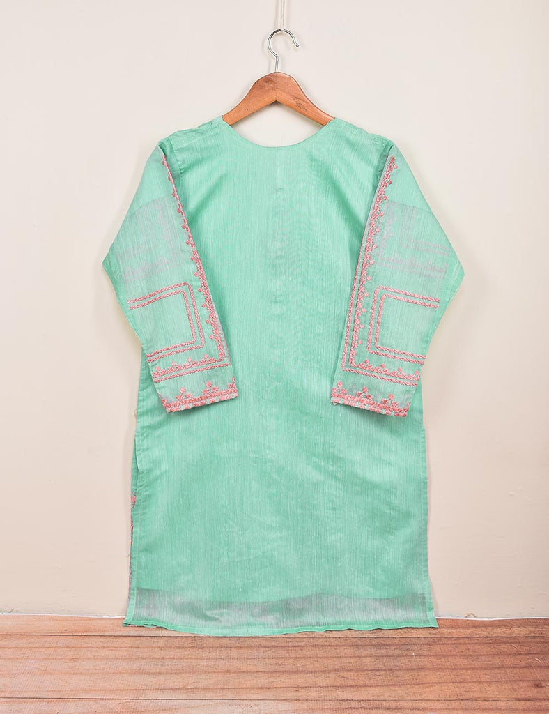 Paper Cotton Embroidered Stitched Kurti - (TS-091A-SeaGreen)