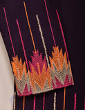 TS-094A-Purple - Cotton Embroidered Stitched Kurti