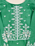 TS-095B-Green - Cotton Embroidered Stitched Kurti