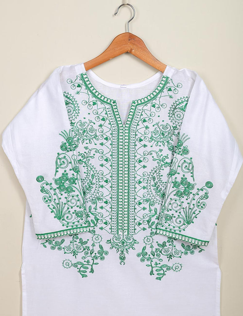 Cotton Embroidered Stitched Kurti - Iris (TS-098-White)