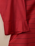 TS-105B-Red - Cotton Printed Stitched Kurti