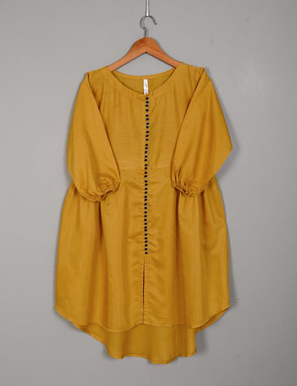 TS-133M-Mustard - LINEN FROCK