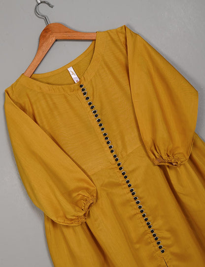 TS-133M-Mustard - LINEN FROCK