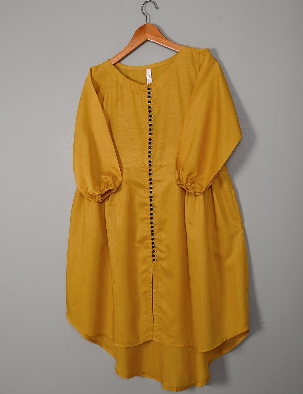 TS-133M-Mustard - LINEN FROCK