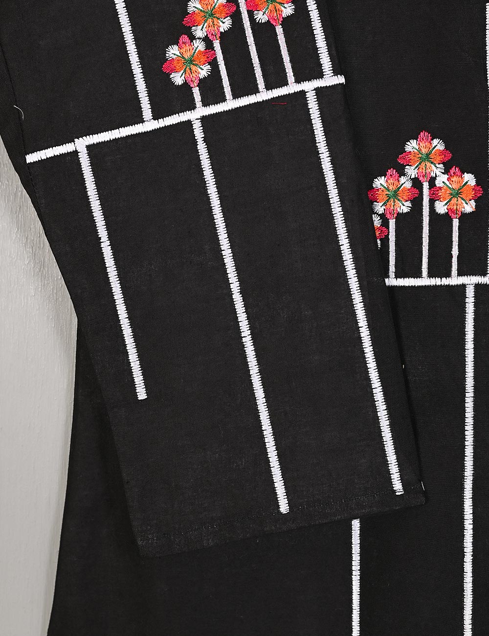 TS-204B-Black - Comet - Cotton Embroidered Stitched Kurti