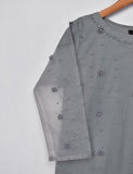 Organza Stitched Kurti - Organza Pearls (T20-042B-Grey)