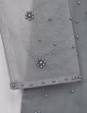 Organza Stitched Kurti - Organza Pearls (T20-042B-Grey)
