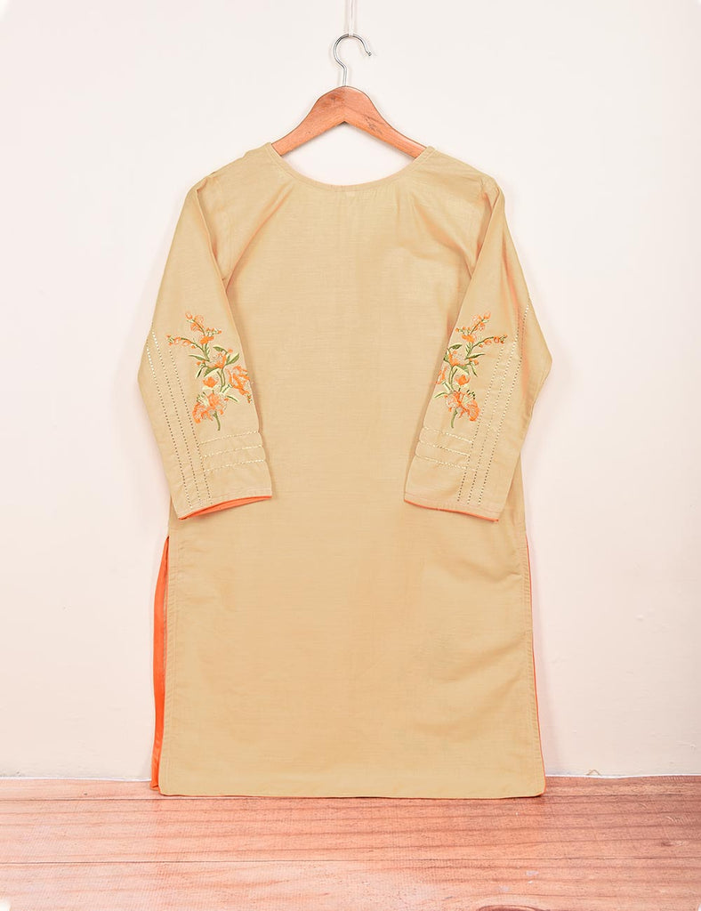 Cotton Embroidered Stitched Kurti - Tropical Hibiscus (T20-017B-Skin)
