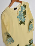 Chiffon Embroidered Stitched Kurti - Verdant Essence (TIE-08A-Yellow)