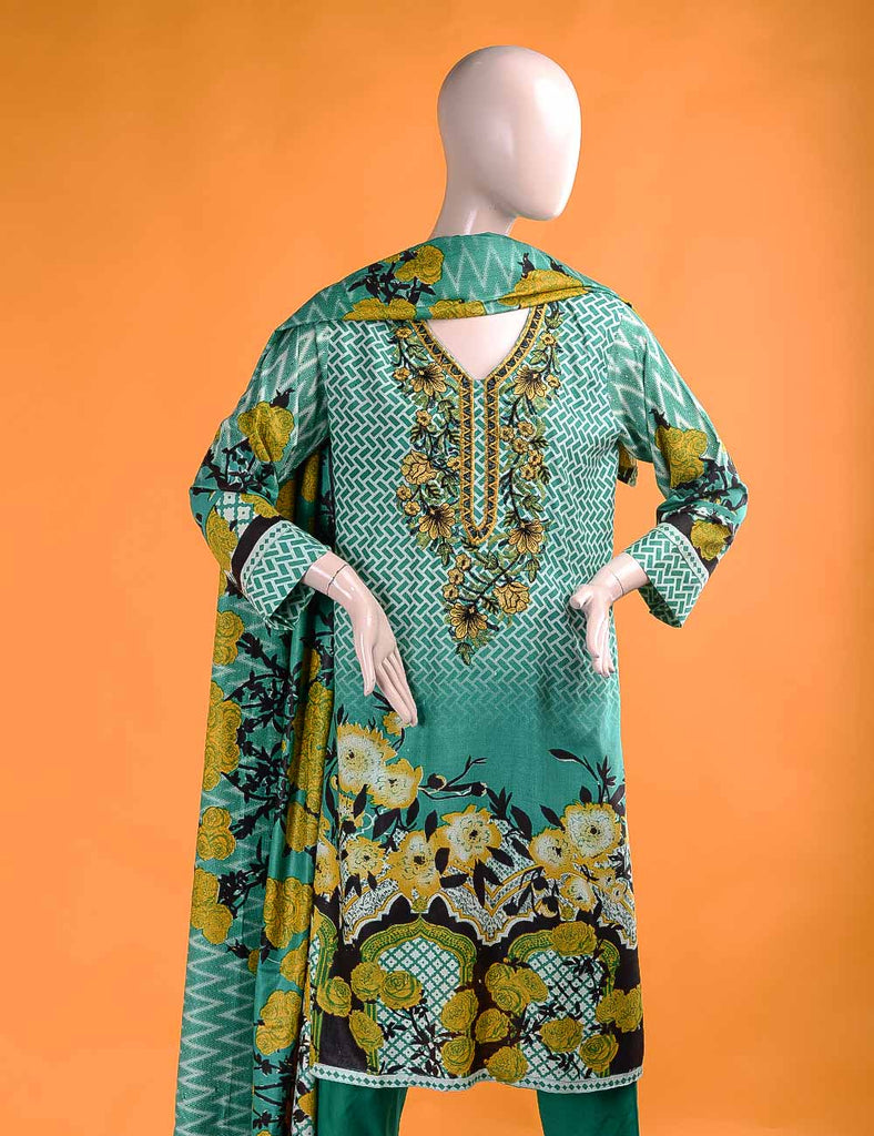 FR-1B - Aesthetic Mix  |  Linen Embroidered & Printed Unstitched Dress
